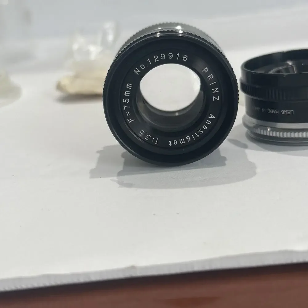 Lot of 2 Prinz Anastigmat Enlarger Lenses - 50mm f/3.5 & 75mm f/3.5 - Japan Vtg